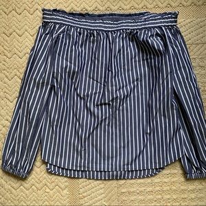 NWOT JCREW Off the Shoulder Striped Blouse